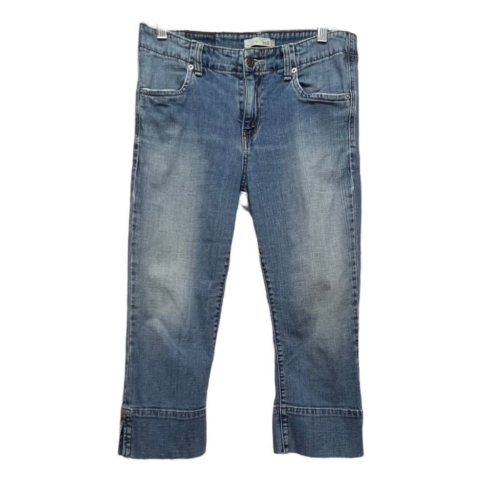 Levi's 515 Mid Rise Straight Capri Jeans Stitched Back Pockets Size 8